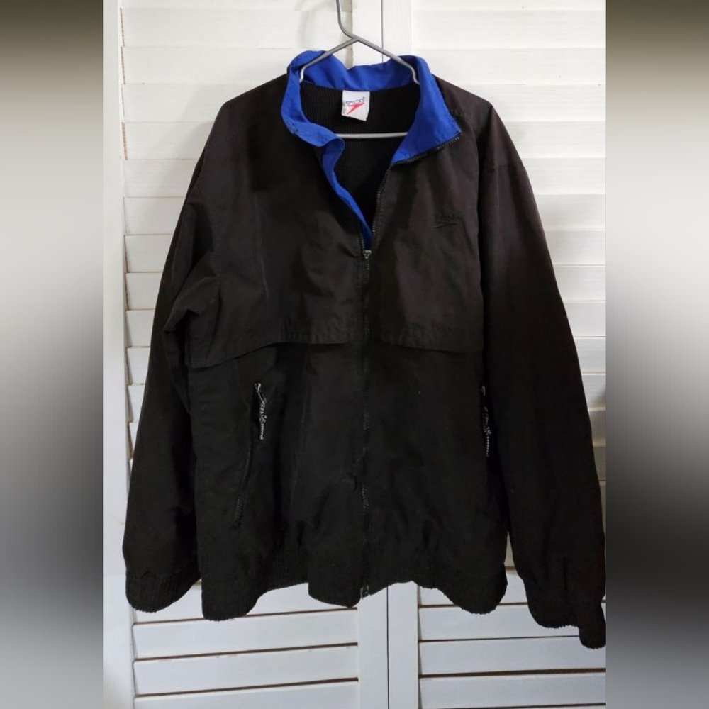 Black and Blue Speedo Men's Rain Jacket